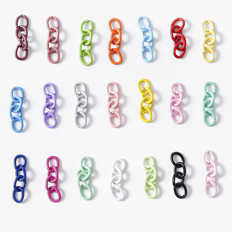 St. kunkka 20 ชิ้น 7 * 25 มม. โซ่ขยายสีสันสดใสสีเหล็กโซ่สี่ส่วนสามารถใช้สําหรับ DIY พวงกุญแจโซ่