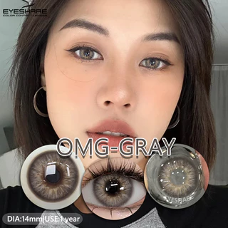 [อํานาจ 0.00 ~ 6.00]อายชา 1 คู่คอนแทคเลนส์ธรรมชาติสายตาสั้นสีน้ําตาลตาเลนส์สีเทาเลนส์ความงามรายปีนักเรียน