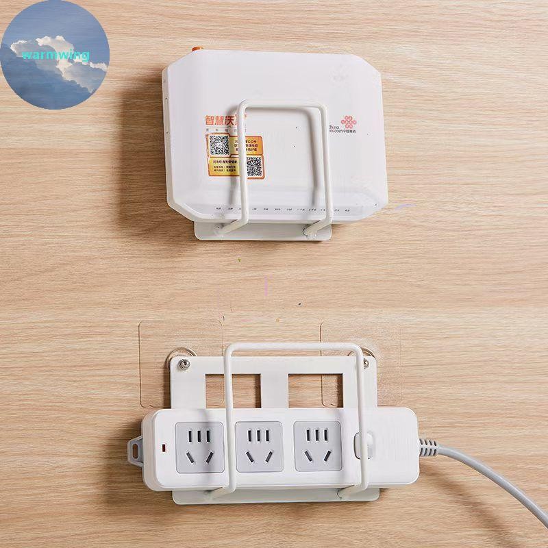 Warmwing ติดผนัง Router Holder WiFi Storage Bracket ติดตั้งง่ายไม่เจาะ Power Socket Rack ชั้นวางหนัง