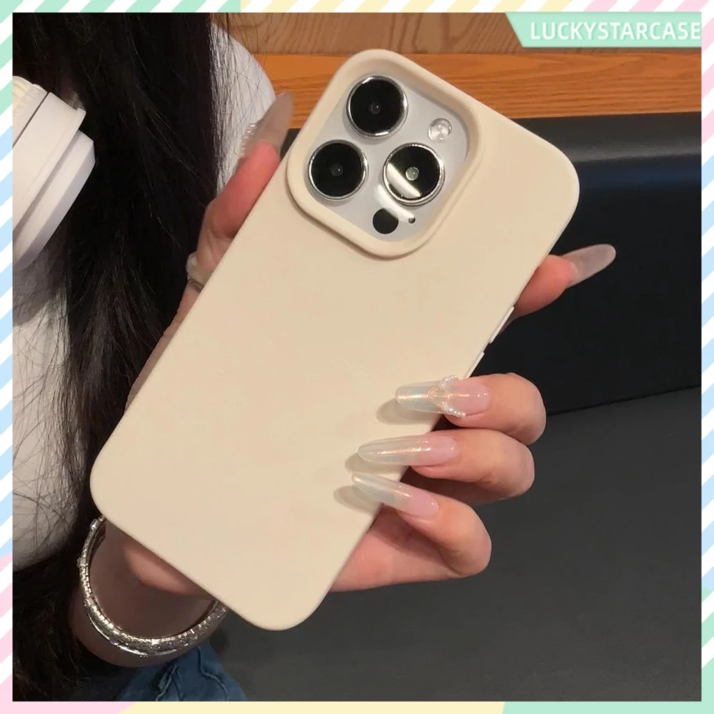 เคสโทรศัพท์ For iPhone 11 13 12 14 15 16 Pro Max 7 8 Plus XR XS X มาการอง เรียบง่าย สีทึบ ซิลิโคนอ่อนนุ่ม เคสกันกระแทก thumbnail 6