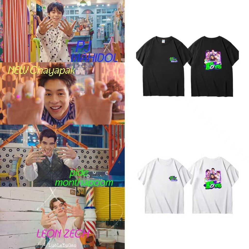 พร้อมสต็อกขายร้อนละครไทยปลายนิ้วโรแมนติก GELBOYS สินค้า Cheer เสื้อผ้าสไตล์เดียวกันผ้าฝ้ายแท้แขนสั้น