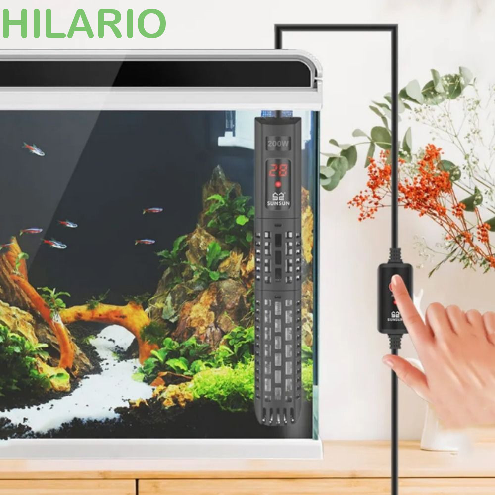 Hilario จอแสดงผล LCD Digital Water Heating Rod, 50-500W Quartz Glass Aquarium Submersible Heater,ปฏิบัติอัตโนมัติปรับจอแสดงผล LCD ปรับน้ําความร้อน Rod Aquarium