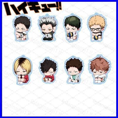 LF1 ไฮคิว!! พวงกุญแจอะคริลิค Hinata Shoyo Kageyama Kenma Crying Face อะนิเมะพวงกุญแจกระเป๋าจี้น่ารัก