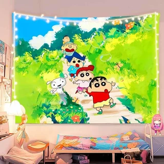 จัดส่งจากไทย] ผ้าพื้นหลัง Agirl Crayon Shin-chan ผ้าแขวนการ์ตูนอนิเมะสองมิติ น่ารัก ตกแต่งห้องนอนวันเกิด
