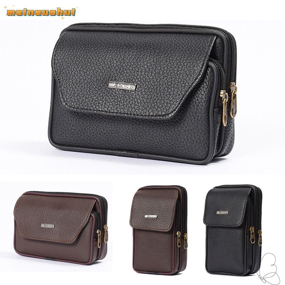 Mainaushui กระเป๋าคาดเอวผู้ชาย, Travel Sport Bum Belt Pack, กระเป๋าคาดเอวกันน้ําหนัง PU ใส่สบาย