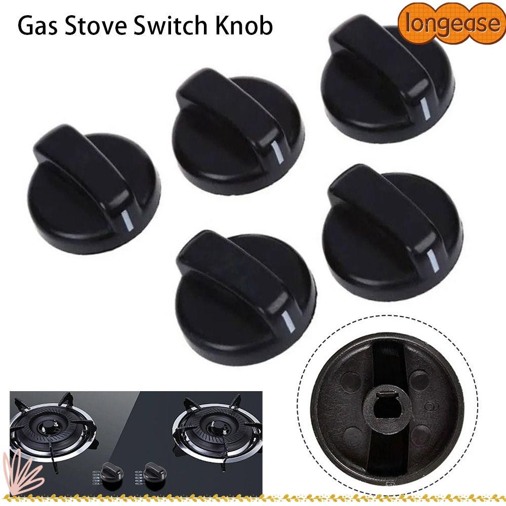 Longe 1/2/5 ชิ้น Hob ลูกบิด, 8 มิลลิเมตรพลาสติกจับเตาแก๊สหม้อหุงข้าวปุ่มควบคุม, ช่วงเตาอบสําหรับ Benchtop Burner ทั่วไปเปลี่ยนปุ่มสวิทช์
