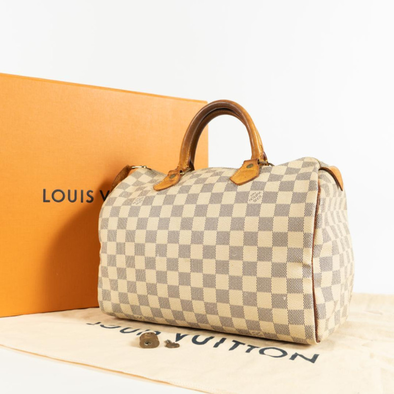 LOUIS VUITTON Damier Azur Speedy 30 Hand Bag N41533 LV Auth vintage 03M055500027