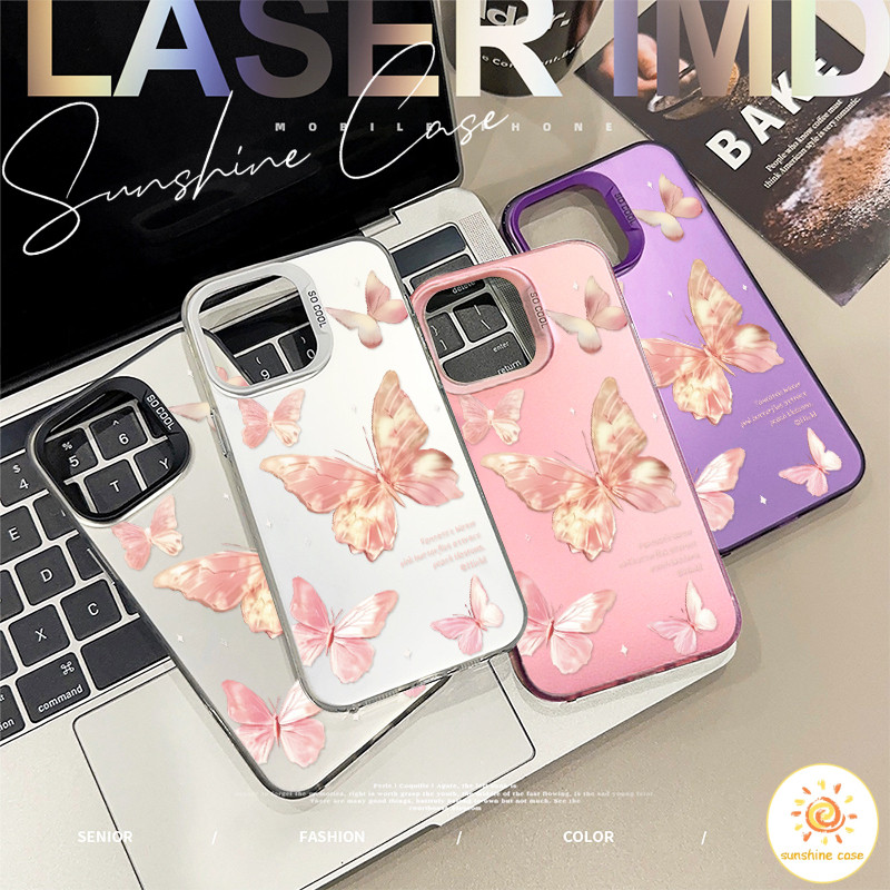 ส่งจากไทย เคสซัมซุง ลายผีเสื้อสีชมพู สวยงาม เคสสำหรับ