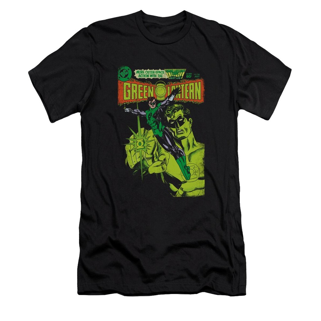 เสื้อยืด Vintage Green Lantern Comic Vintage Cover T-ShirtCartoon แท้ Cotton 100% แฟชั่น ใส่เดินทาง