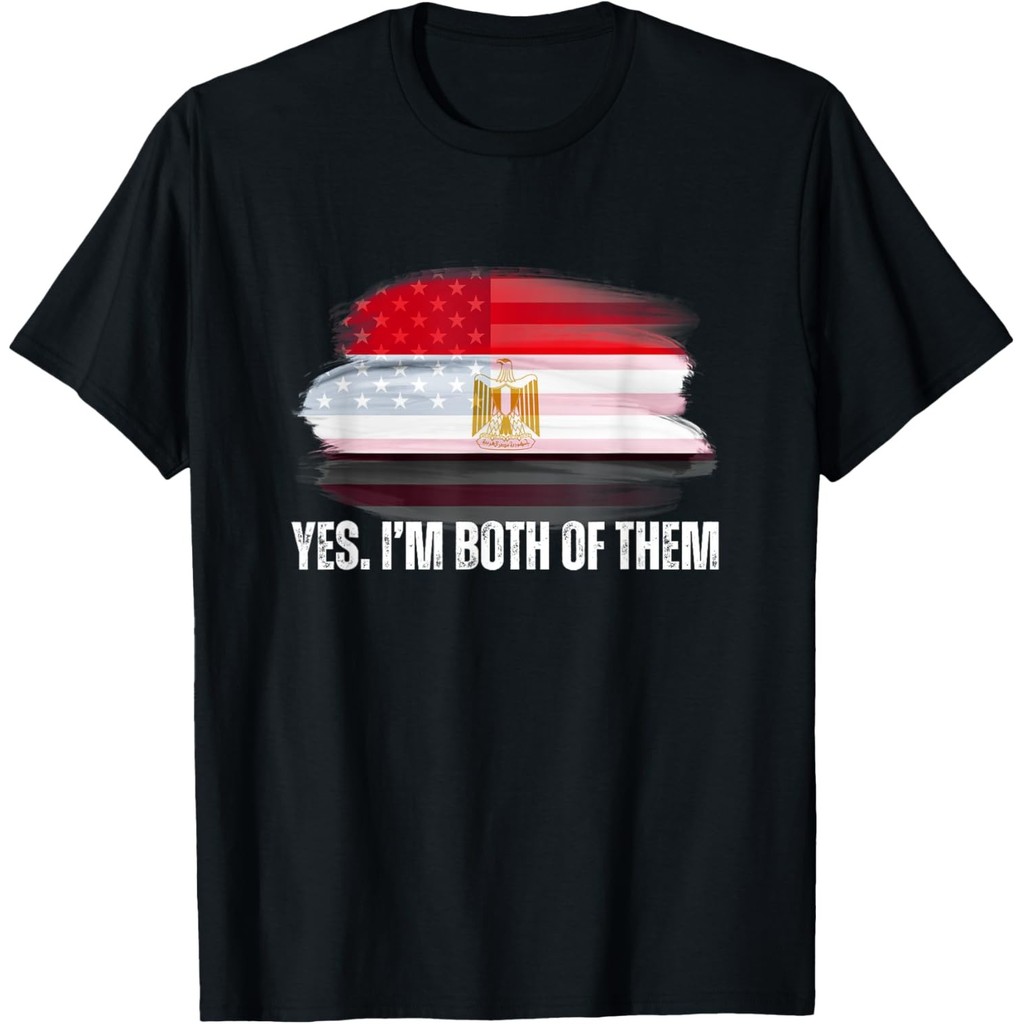 ครึ่งครึ่งรากอียิปต์ - เสื้อยืด Usa Egypt Flag Dna