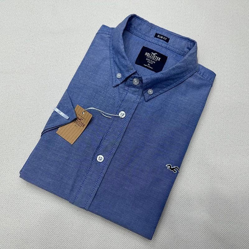 HOLLISTER อาก้า ฮอลลิสเตอร์ ร่วม. นกนางนวล เสื้อเชิ้ตแขนสั้นผู้ชายฟอร์ดทอพร็อพเสื้อเชิ้ตแขนสั้นคลาสสิกลําลองด้านบนเสื้อเชิ้ตหล่อ - รูปที่ 5