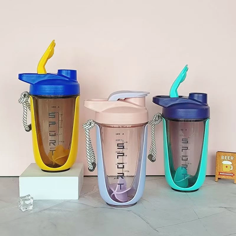 ขวดน้ำ โปรตีนคัพ Mixing cup แก้วน้ำพกพา แก้วโปรตีนเชค แก้วเวย์เชค แก้วกีฬา 590 มล. พร้อมลูกบอลคนสแตนเลส Sportcup