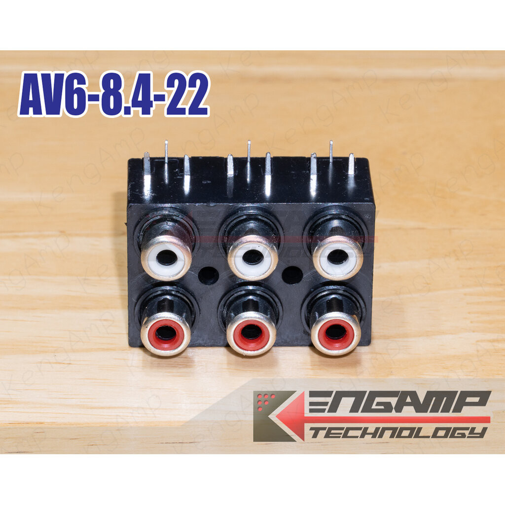 (1ตัว) [PJ] AV4-8.4-22 AV4-8.4-22 สีดำ ปิดหลัง แจ็ค RCA 4P ติดแท่นขาลงปริ้น