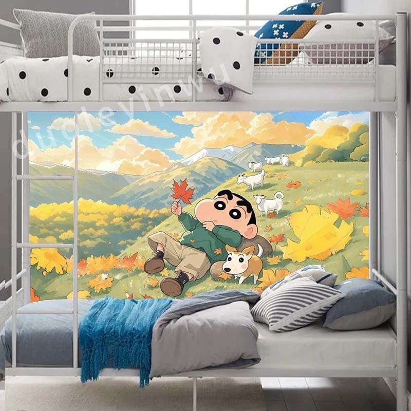 น่ารัก อนิเมะ Crayon Shin-chan สติกเกอร์ติดผนังข้างเตียง ลายการ์ตูน น่ารัก บรรยากาศห้องนอน