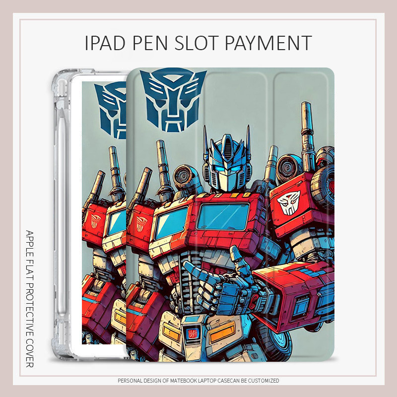 อะนิเมะ Transformers เคสไอแพด gen10/11 pro11 2022 pro12.9 pro13 2024 เคส iPad air4/5/6/7 10.2 gen7/8/9 mini4/5/6/7 กรณี