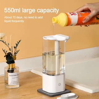 เครื่องจ่ายสบู่เหลวอัตโนมัติ 500ml ไร้การสัมผัส Type-C ชาร์จได้ ใช้งานห้องครัว ห้องน้ำ ความจุสูง
