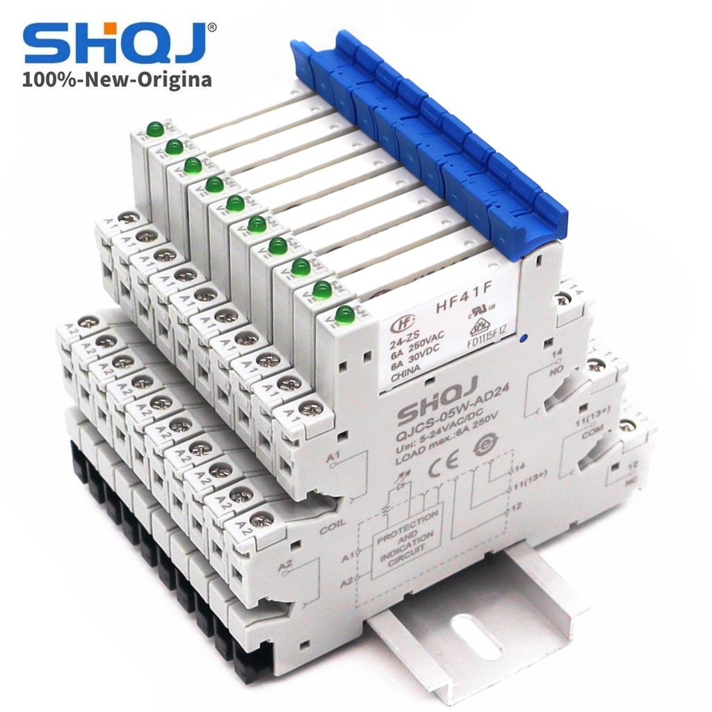 10pcs SHQJ 41F-1Z-C2-1 HF41F 24-ZS 12-ZS 5-ZS SPDT Ultra slim รีเลย์โมดูลสกรู Screwless 1CO 6A 5V 12