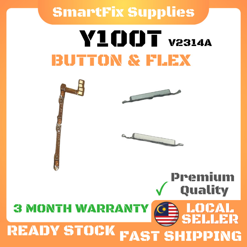 Vivo Y100T V2314A ปุ่มสายเคเบิลริบบิ้น Flex ปิด + ปริมาณบนปุ่ม Off & Volume