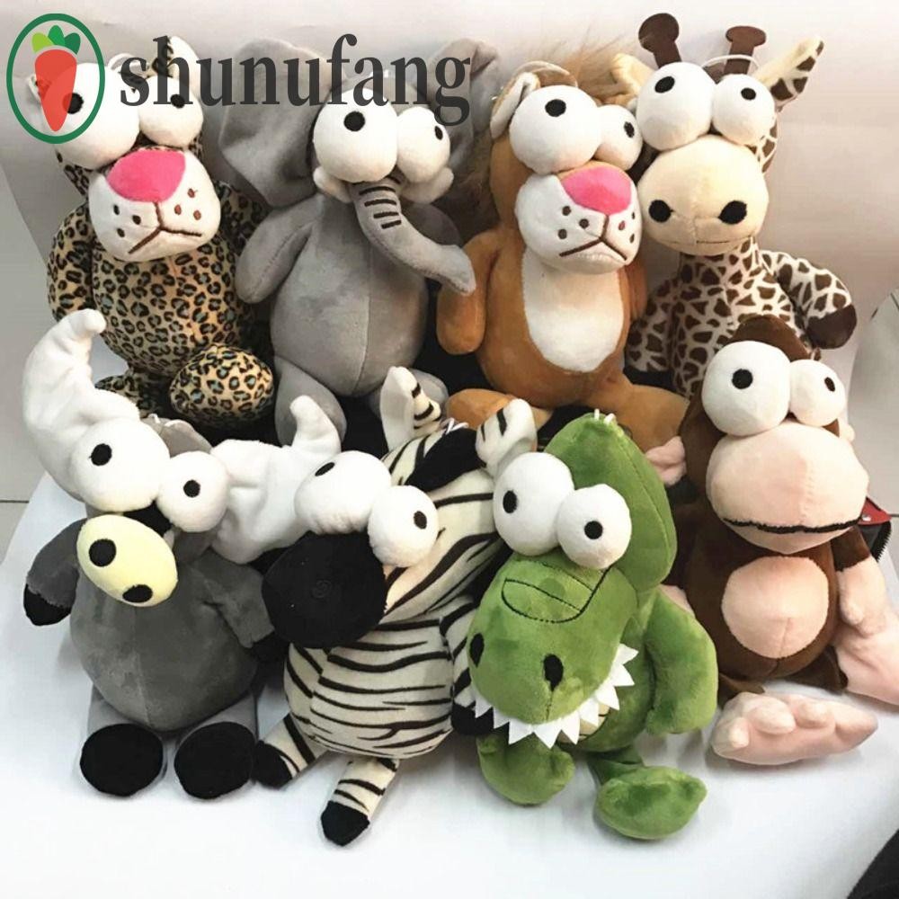 Unuf ตุ๊กตาสัตว์ของเล่น, Big Eyes จระเข้สัตว์ป่าตุ๊กตา, Cuddly ยีราฟ Plushies 25 ซม.เสือดาวช้างลิงตุ๊กตาคริสต์มาสของขวัญ