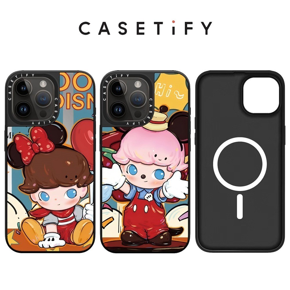 แม่เหล็กการ์ตูนตุ๊กตากระจกเคสโทรศัพท์สําหรับ ไอโฟน 11 12 13 14 15 16 มือโปร สูงสุด ปลอกแข็งกันกระแทก
