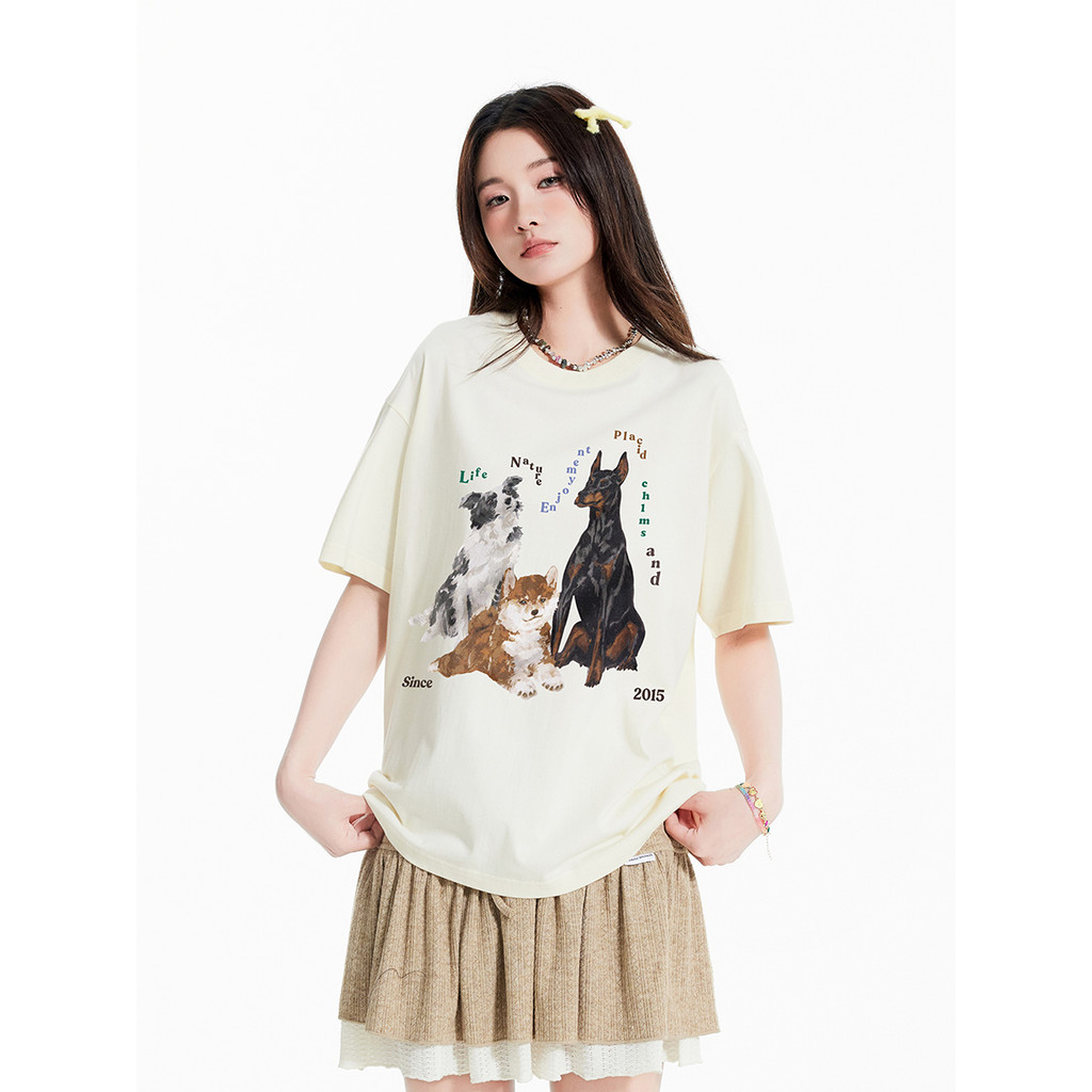 BOOM - (oversize.summer) เสื้อยืดผ้าคอตตอน ลายหมาน่ารัก-Animal Series OT1(พร้อมส่ง)