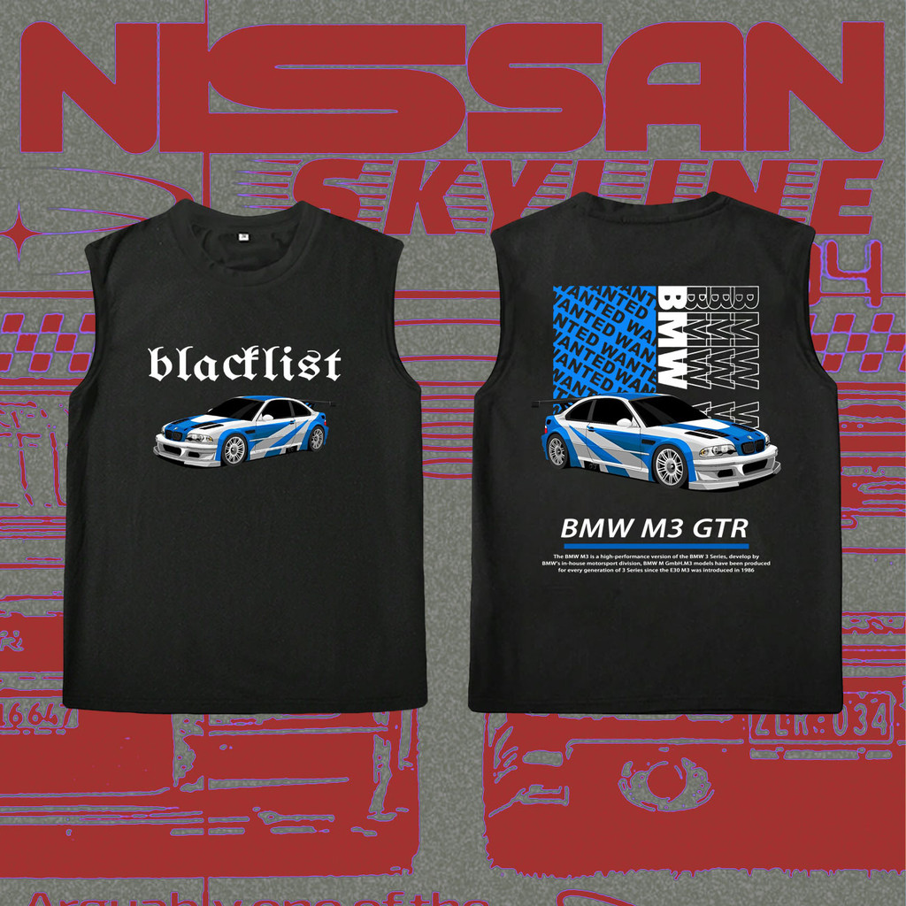 GTR เสื้อกั๊กฤดูร้อนสำหรับผู้ชาย BMW M3 GTR เสื้อกล้ามคอกลมแขนกุดสไตล์เรซซิ่ง #28