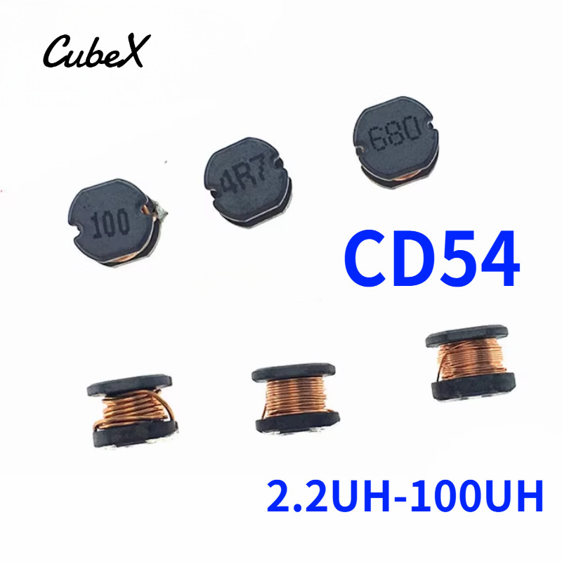 ‌10 ชิ้น CD54 Series Wire-Wound SMD Power Inductor 2.2/3.3/6.8/10UH/47/100UH สําหรับโมดูลไฟฟ้า/Autmo