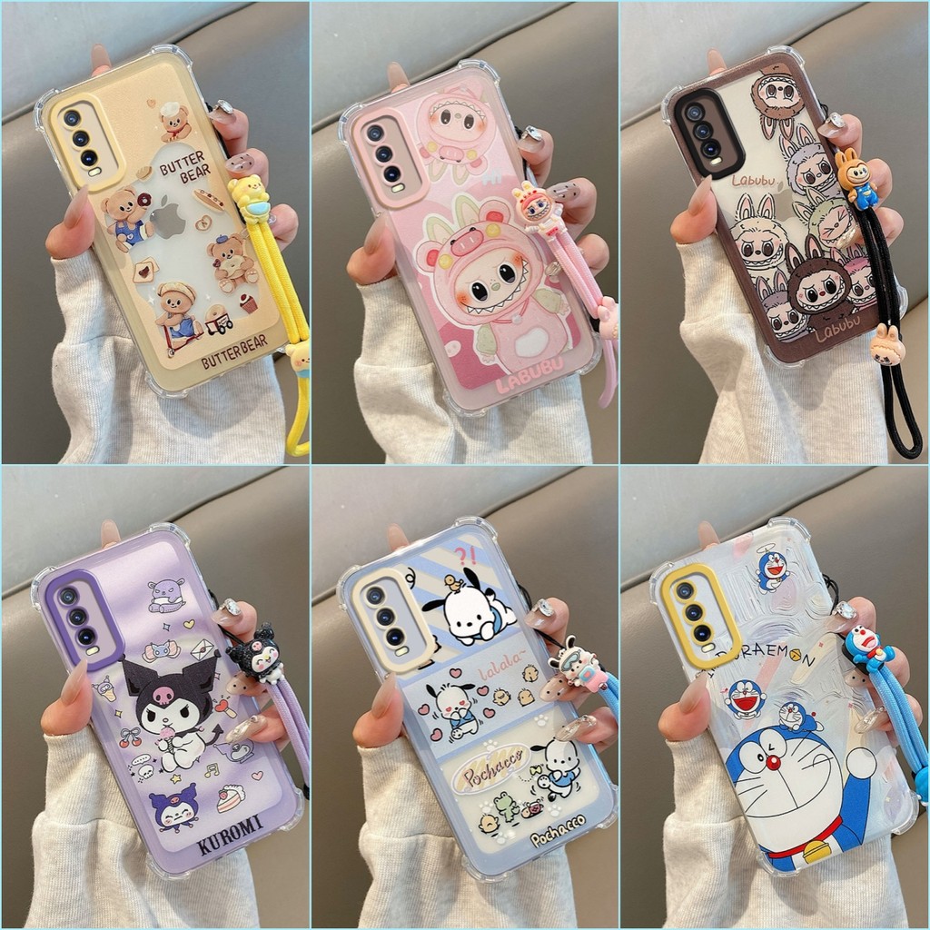 เคส VIVO Y20 Y20S Y12S Y12A อะนิเมะถุงลมนิรภัยป้องกันการตกเคสซิลิโคนอ่อนนุ่ม YX1