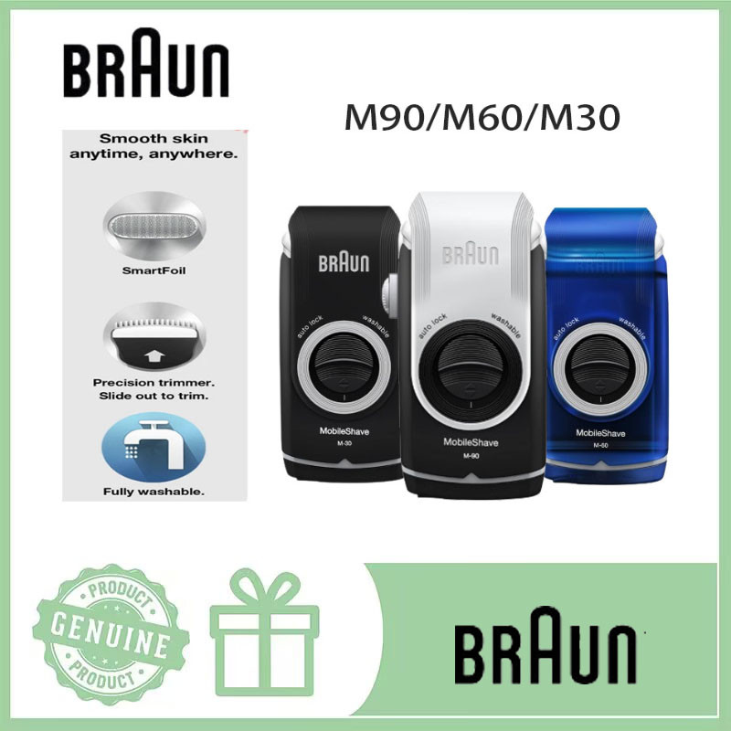 Braun M90/M60/M30 electric shaver from Germany, portable mini M90 dry electric reciprocating water w