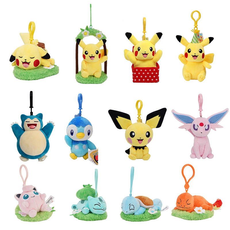 พวงกุญแจตุ๊กตา Pokémon Pikachu - ตุ๊กตาสัตว์ยัดไส้นุ่ม ของขวัญสะสมน่ารักสําหรับเด็กและแฟนๆ