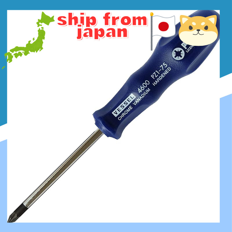 VESSEL Posidrive Screwdriver - PZ Size Options (PZ1, PZ2, PZ3)