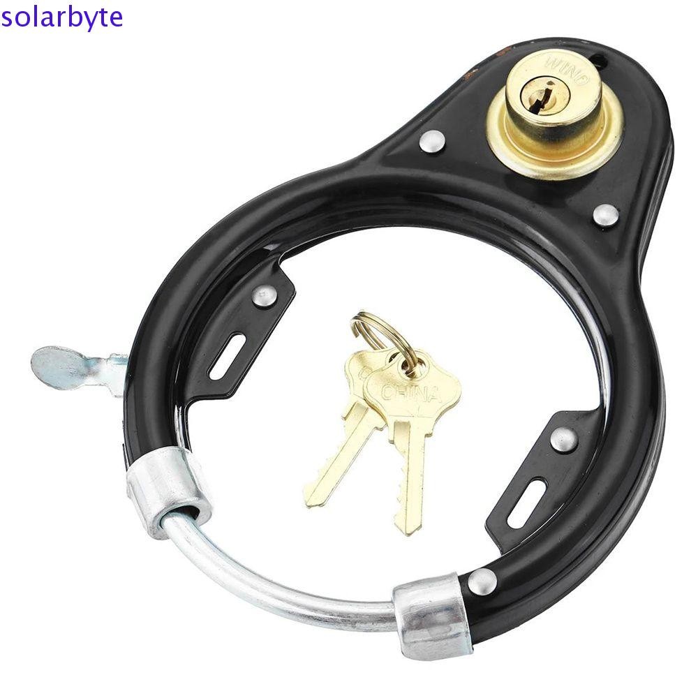 SOLARBYTE ล็อคจักรยาน สกู๊ตเตอร์รักษาความปลอดภัยรถมอเตอร์ไซด์กันน้ําวินเทจพร้อมกุญแจล็อคล้อขี่จักรยา
