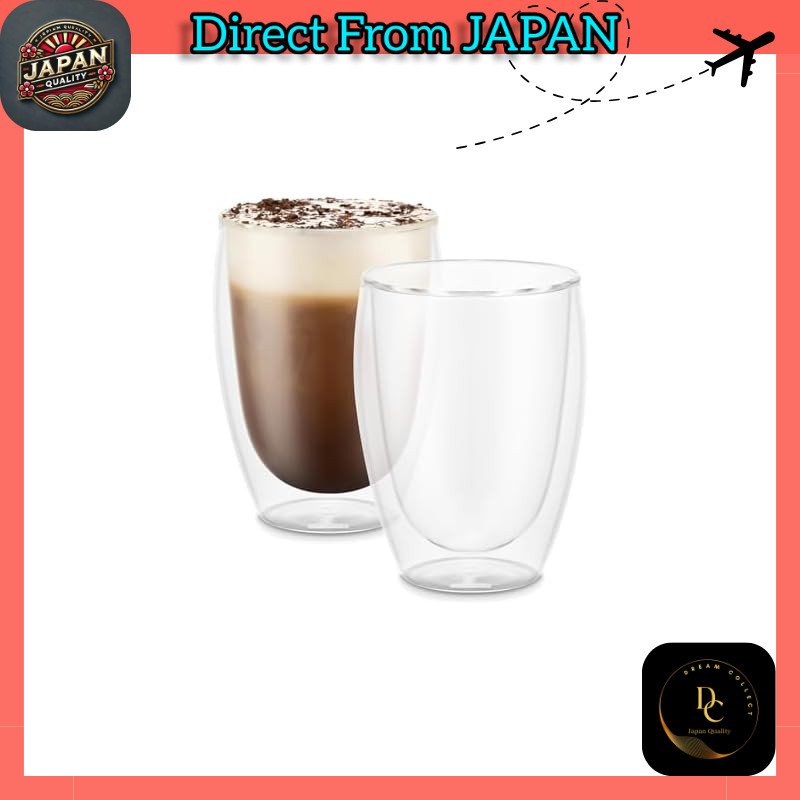 BODUM PAVINA Double Wall Glass 350ml Set of 2 - Insulated, Heat-Resistant Glass, Microwave Safe, Oven Safe, Dishwasher Safe, Freezer Safe [Genuine Product] 4559-10