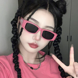 COD-แว่นตากันแดด Y2K กรอบสี่เหลี่ยม UV400 แว่นตาทรง-สไตล์พังก์ ผู้ชายและผู้หญิง
