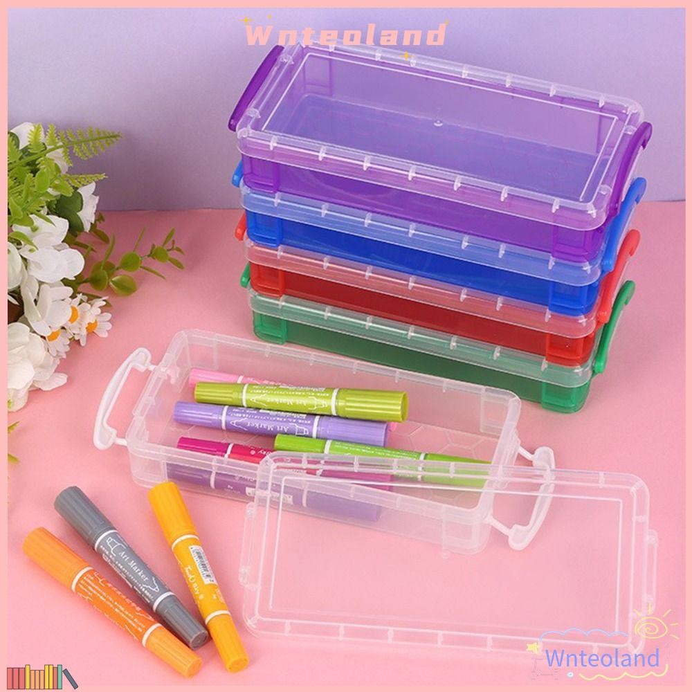 ดินสอ WNTEOLAND , ปากกาความจุขนาดใหญ่โปร่งใส, ที่เก็บภาพวาดแปรงมัลติฟังก์ชั่นพลาสติก