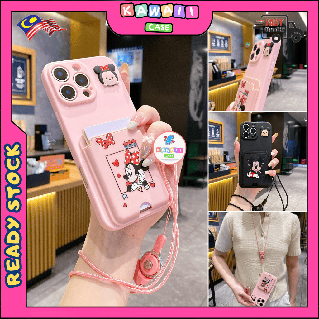 Samsung A02 A02s A03 A03s A04s A05 A05s A06 A12 A13 A14 A15 A16 A23 3D mickey minnie ช่องใส่การ์ดเชื