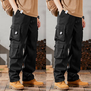 กางเกงคาร์โก้ผู้ชายขายาว สไตล์อเมริกันลำลอง 6 กระเป๋า ไซส์ให…