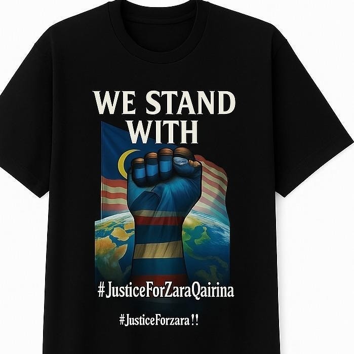 2025 justice สําหรับเสื้อยืดแขนสั้น Zara Qairina Stop bullying