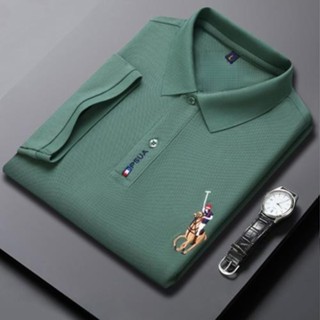 BeCoolMan🍃COD🔥 เสื้อโปโลใหม่ผู้ชายแขนสั้นปักสีทึบสบาย ๆ สไตล…