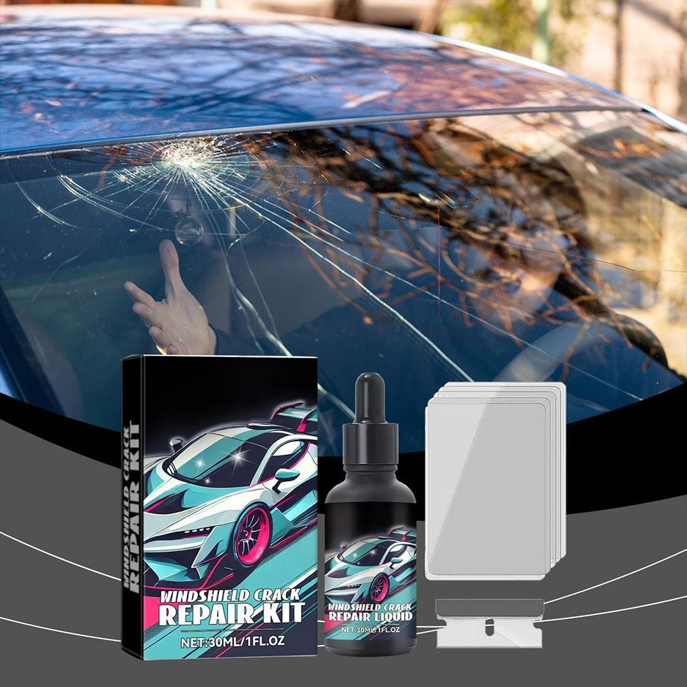 ซ่อมกระจกรถยนต์กระจกรถยนต์กระจกรถยนต์ Nano Repair Fluid ชุดเรซิ่นรถ Crack Chip เครื่องมือ Fix N9r6