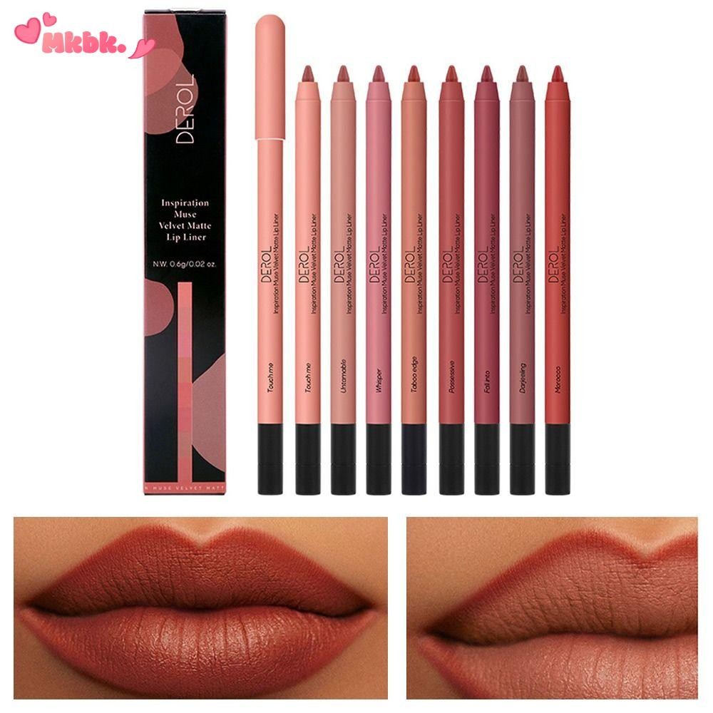 MKBK Matte Lipliner, Long Lasting Velvet Lipliner Pencil, กันน้ํา Non-stick cup Matte Lipliner ปากกา