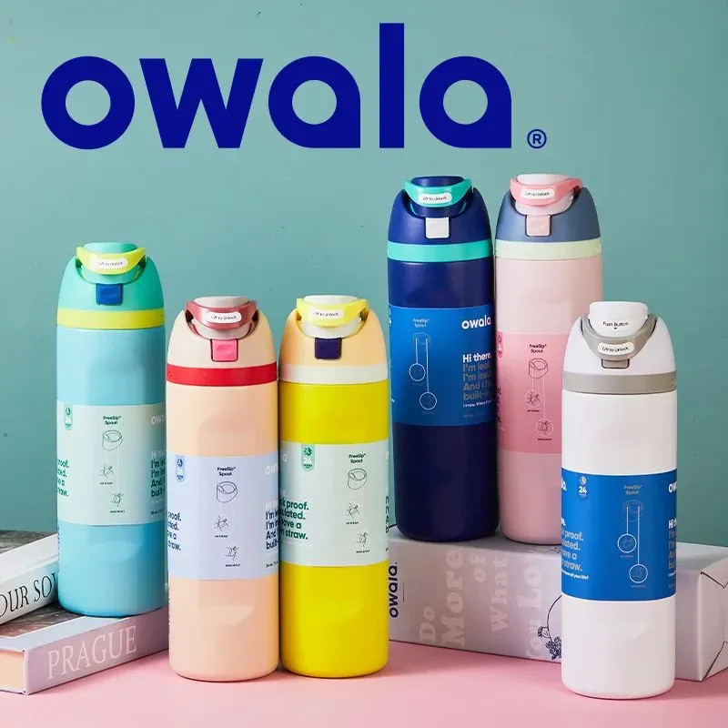 Owala FreeSip 24oz 32oz ขวดสแตนเลส BPA ฟรีรั่วซึมสําหรับการเดินทางน้ําหนักเบา