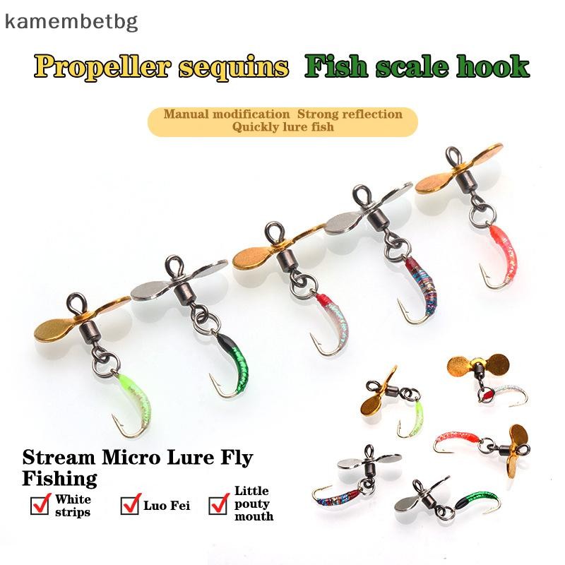 Kamembetbg 5pcs Fly Hooks แมลงวันแมลงเหยื่อ Fly Fishing Decoy เหยื่อเลื่อม Fishhook ปลาเทราท์ Nymph 