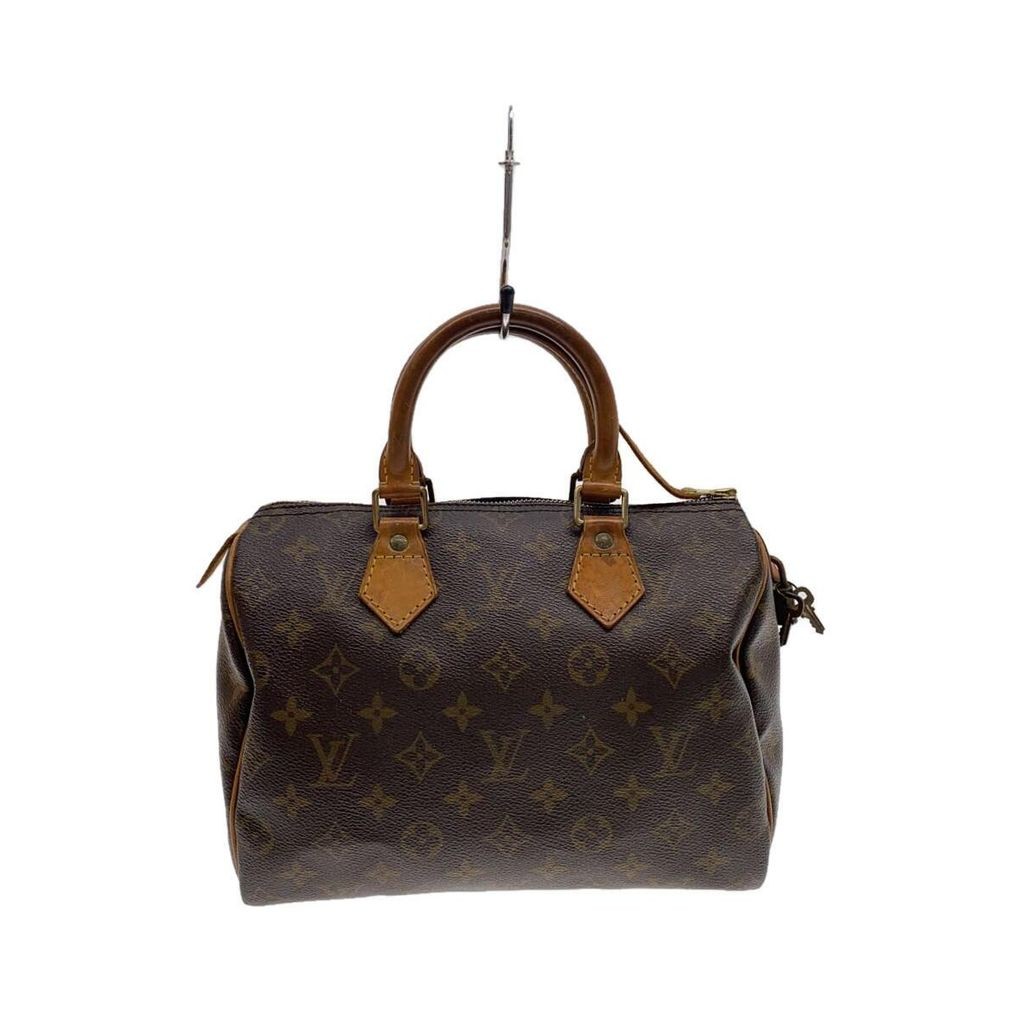 Louis VUITTON Boston Bag Monogram Speedy Canvas สีน้ําตาล PVC มีลวดลายทั้งตัว 1) 25_MONOGRAM CANVAS_