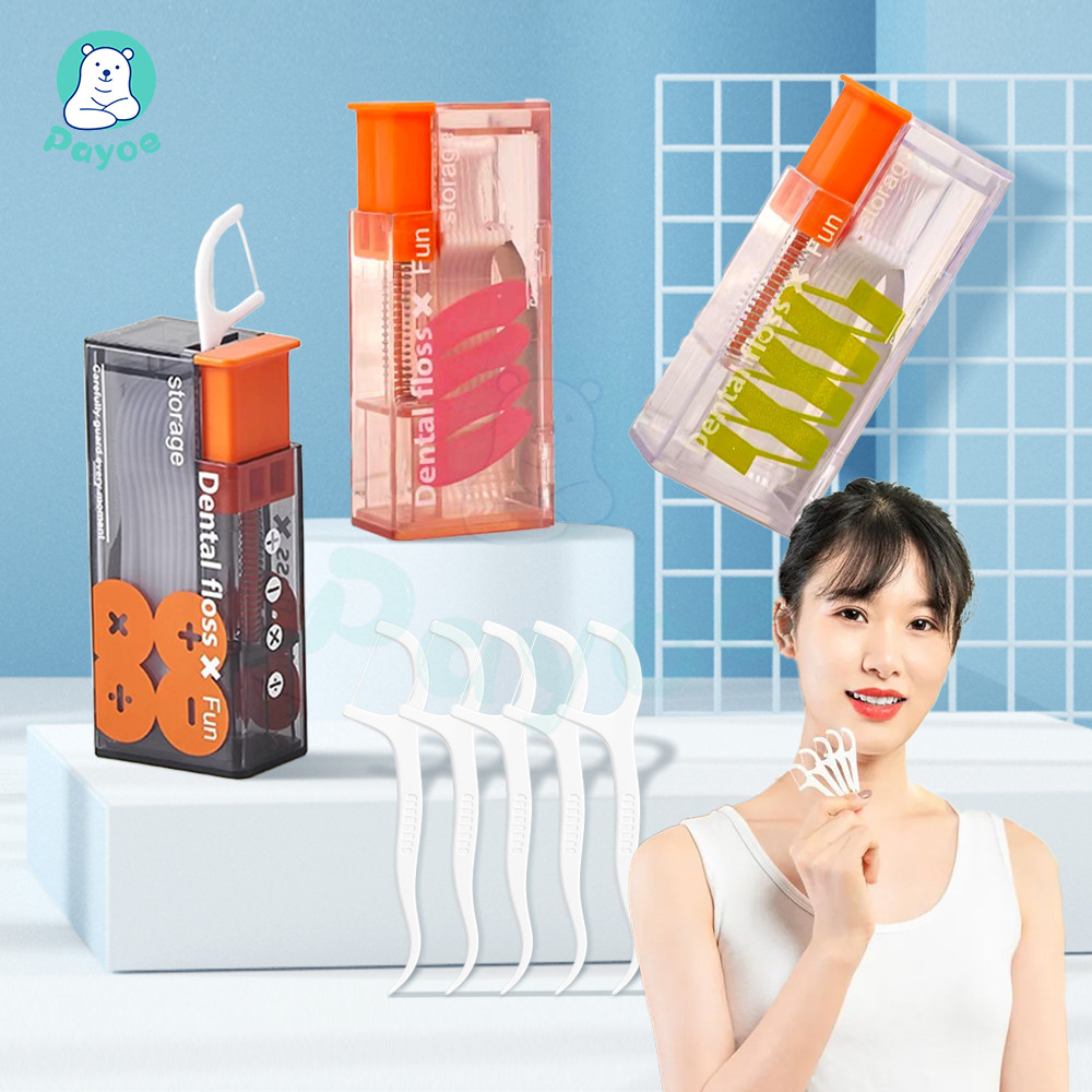 PAYOE กล่องเก็บไหมขัดฟันอัตโนมัติ แบบเติมได้ ใช้ทำความสะอาดช่องว่างของฟัน