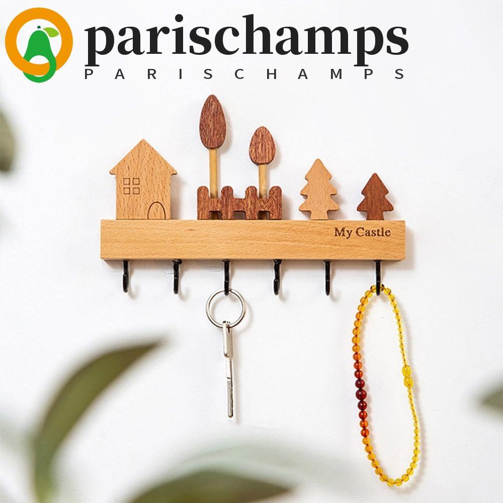 Parischamps ชั้นวางตะขอกุญแจ, ที่วางที่เก็บกุญแจกระต่ายไม้เนื้อแข็ง, อุปกรณ์เสริมตกแต่งบ้านปลอดสารพิษไม่มีการเจาะตะขอแขวนผนังทางเข้า