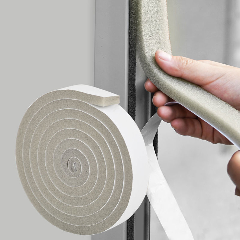 Noise Proof Window Seal Strip Dust Self-Adhesive Wind Sealing Foam 1 ม้วน 3 ซม.* 2 ม. ตัดได้