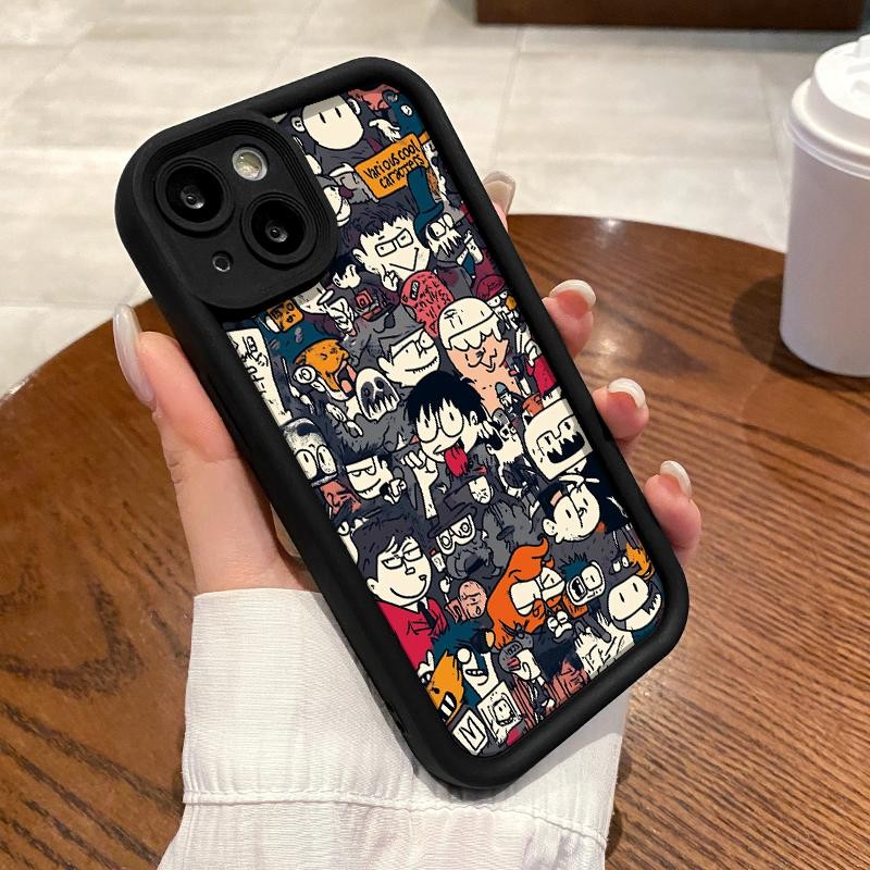เหมาะสำหรับ Realme C15 C17 C12 C11 C21 C21Y C2 C20 C20A C25 C25s C25Y กรณีโทรศัพท์มือถือ Artistic Simple Cartoon