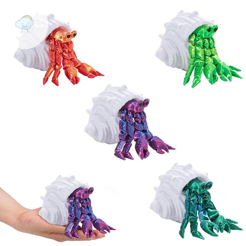 Twoe 3D Pring ของเล่น Hermit Crab Joint Movable รุ่นแปลกใหม่ผู้ใหญ่ของเล่น Anti-stress Figurine Miniature อุปกรณ์โต๊ะวันเกิด TH