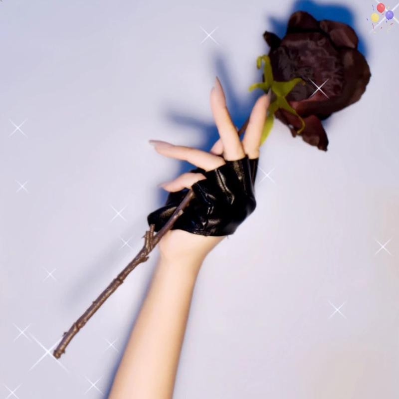 [CO] ถุงมือไร้นิ้วหนัง Pu สําหรับ Goth Punk Rock Lolita Harajuku Stage Party TH